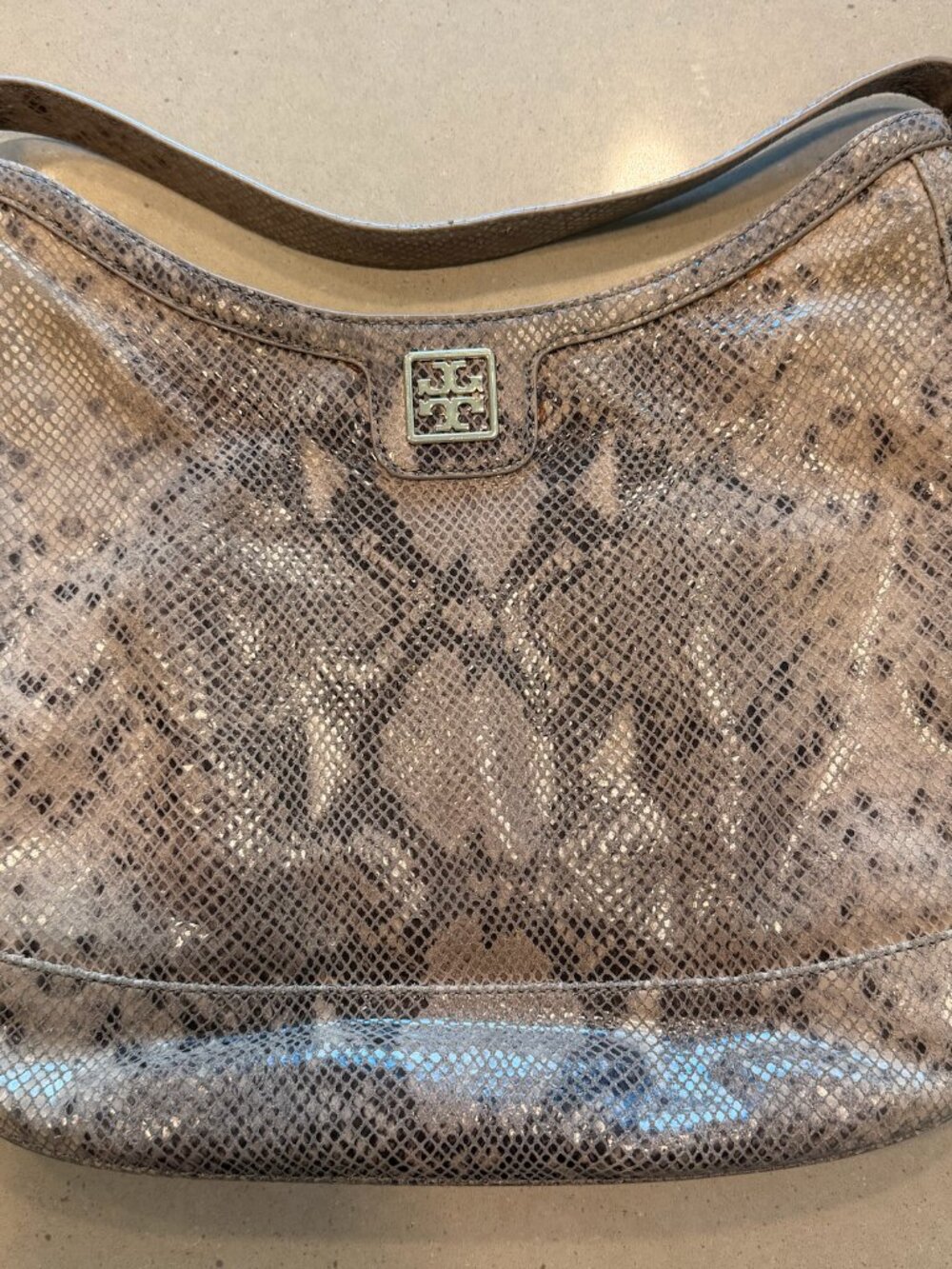 Tory Burch Catalina Python Embossed Hobo bag